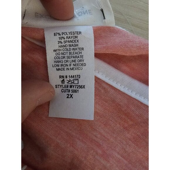 New Exclusive One Women's 2X Plus Size Blouse Pink Comfy Top Casual Beach Shirt - Picture 7 of 16